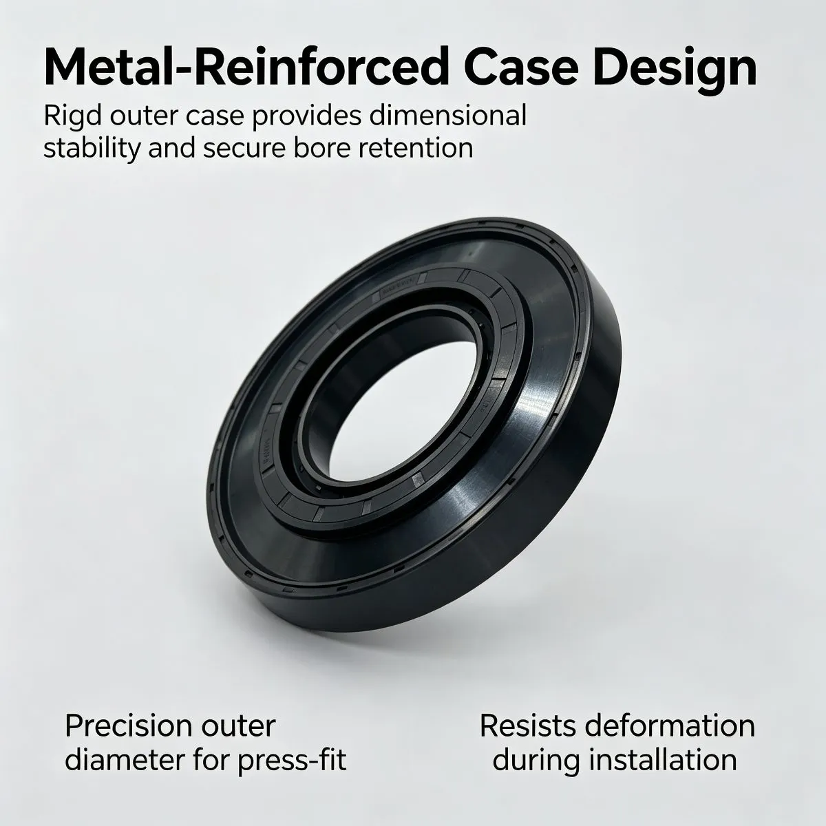 75x165x12.5/18.5 mm TC‑Type Flange Oil Seal, Double‑Lip Shaft Seal — photo 3