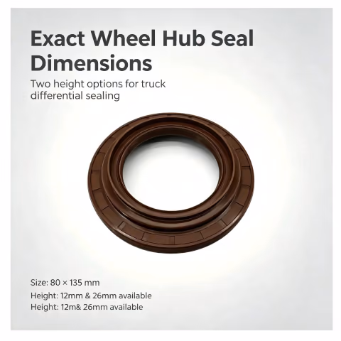 80x135x12/26 mm Wheel Hub Oil Seal, NBR Brown, OE 2402N‑058, Truck SKU-20260824-D010 — photo 2