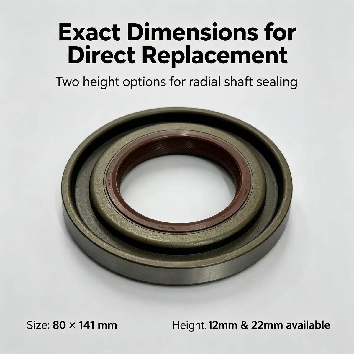 80x141x12/22mm Differential Pinion Shaft Oil Seal, NBR Brown, OE To be — photo 4