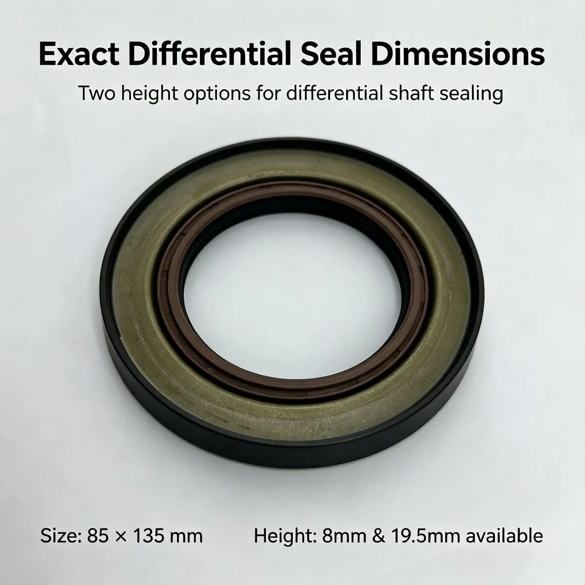 85x135x8/19.5mm Differential Oil Seal, NBR Black, Brand New, High — photo 3