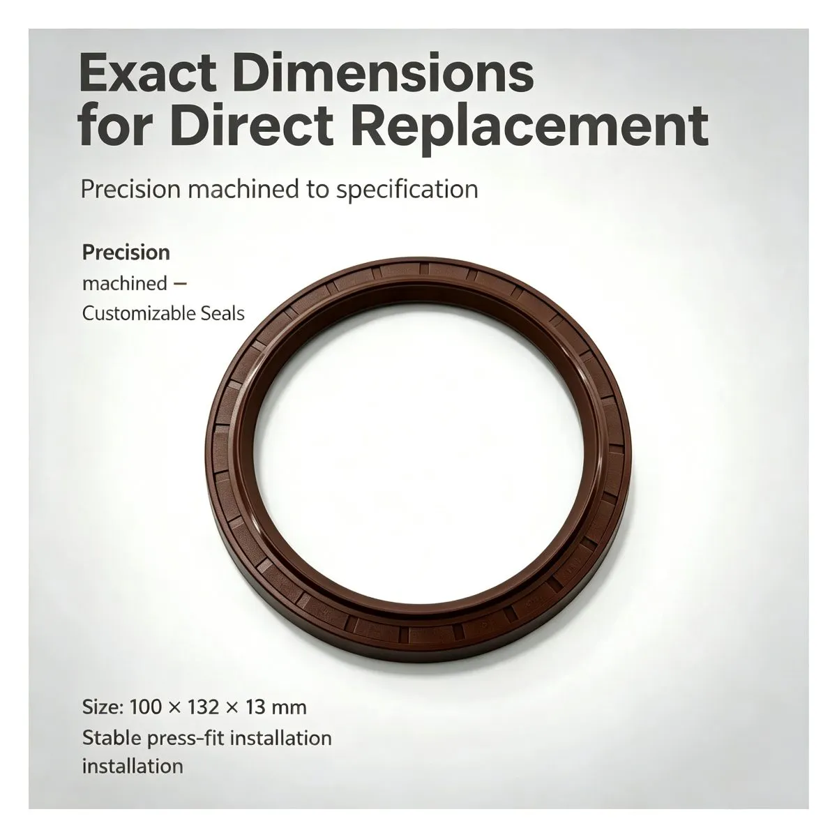 100x132x13mm Brown NBR Oil Seal, Brand New Factory Direct In‑Stock For — photo 3